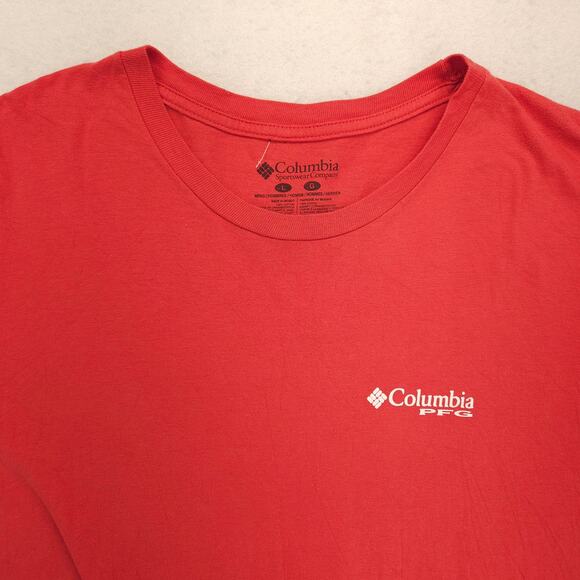 Columbia Other - Columbia Short Sleeve Crew Neck Graphic T Shirt Mens Size Large L Red